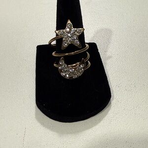 Star and Moon Ring Set‎ size 7.5